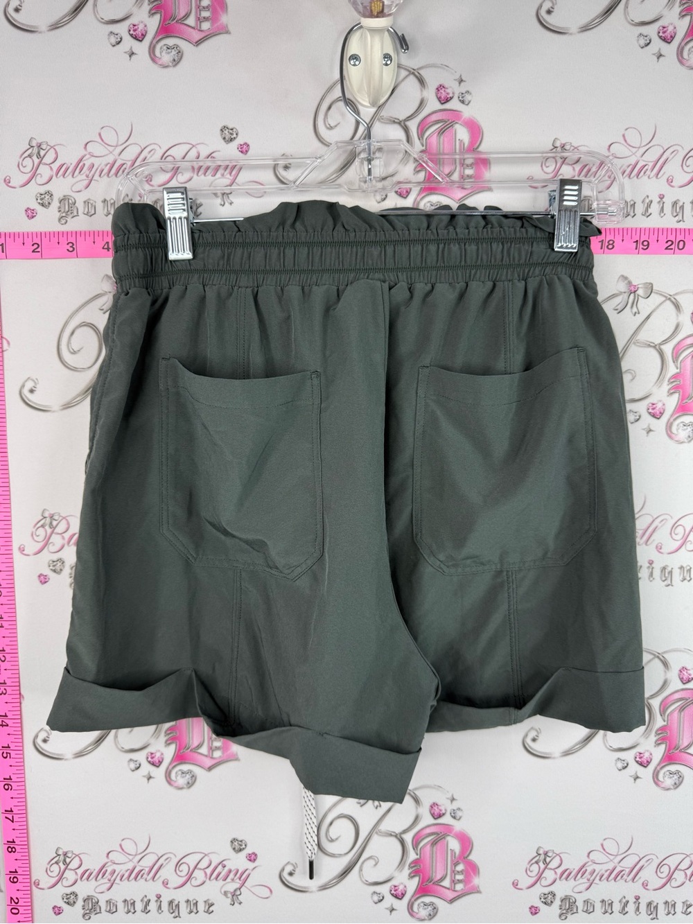 Zella shorts grey High-Waist Drawstring Shorts in Olive Green - Picture 2 of 7